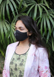 Floral Embroidered Woven Fashion Mask