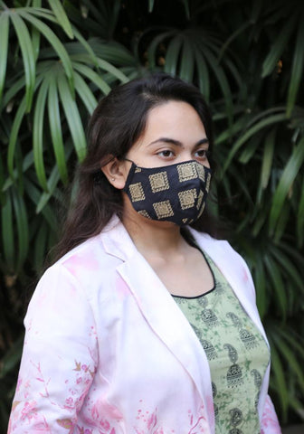 Embroidered Woven Fashion Mask