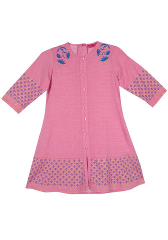 Placement Printed With Embroidered Princess Top (6-9 Years Old)