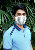 Printed Knit Fashion Mask Black Stripe