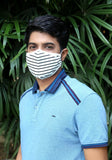 Printed Knit Fashion Mask Black Stripe