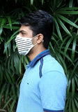 Printed Knit Fashion Mask Black Stripe