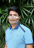 Printed Knit Fashion Mask Rainbow Stripe