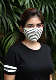 Printed Knit Fashion Mask Black Stripe