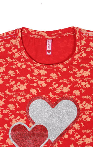 Printed Girls T-Shirt RED