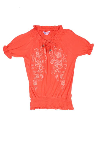 Junior Girls' Puff Printed Crop Top (10-15 Years Old)