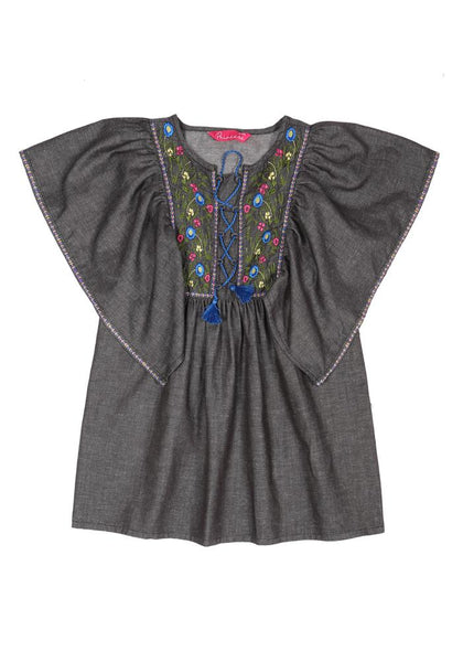 Princess Tops With Embroidery And Butterfly Sleeves (6-9 Years)