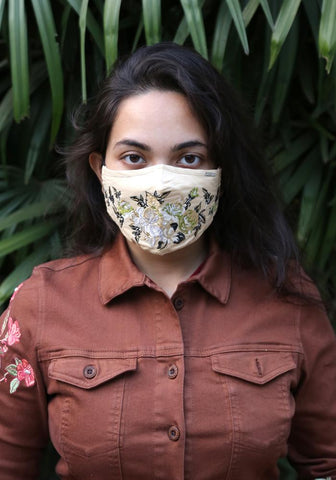 Embroidered Woven Fashion Mask