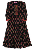 Printed With Embroidered Junior Girl's Ethnic Trail (10-15 Years Old)