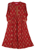 Printed With Embroidered Junior Girl's Ethnic Trail (10-15 Years Old)