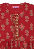 Printed With Embroidered Junior Girl's Ethnic Trail (10-15 Years Old)