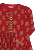 Printed With Embroidered Junior Girl's Ethnic Trail (10-15 Years Old)