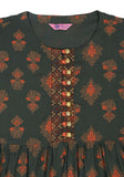 Printed With Embroidered Junior Girl's Ethnic Trail (10-15 Years Old)