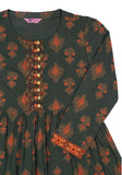Printed With Embroidered Junior Girl's Ethnic Trail (10-15 Years Old)
