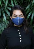 Denim Fashion Mask with Metal Stud