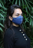 Denim Fashion Mask with Metal Stud