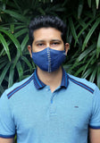 Denim Fashion Mask with Metal Stud