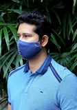 Denim Fashion Mask with Metal Stud