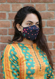 Hand-Embroidered Denim Fashion Mask
