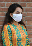 Floral Embroidery Woven Fashion Mask