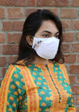 Floral Embroidery Woven Fashion Mask