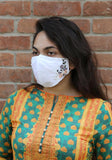 Floral Embroidery Woven Fashion Mask