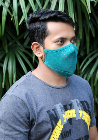 Metallic Printed Knit Fashion Mask