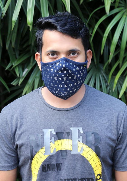 Metallic Printed Knit Fashion Mask