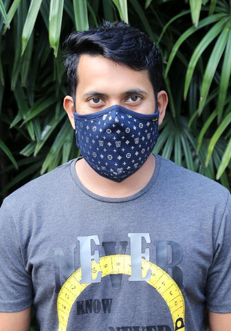 Metallic Printed Knit Fashion Mask