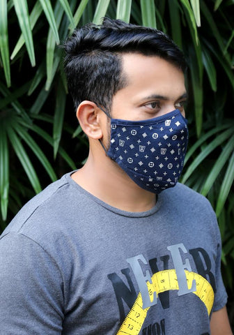 Metallic Printed Knit Fashion Mask